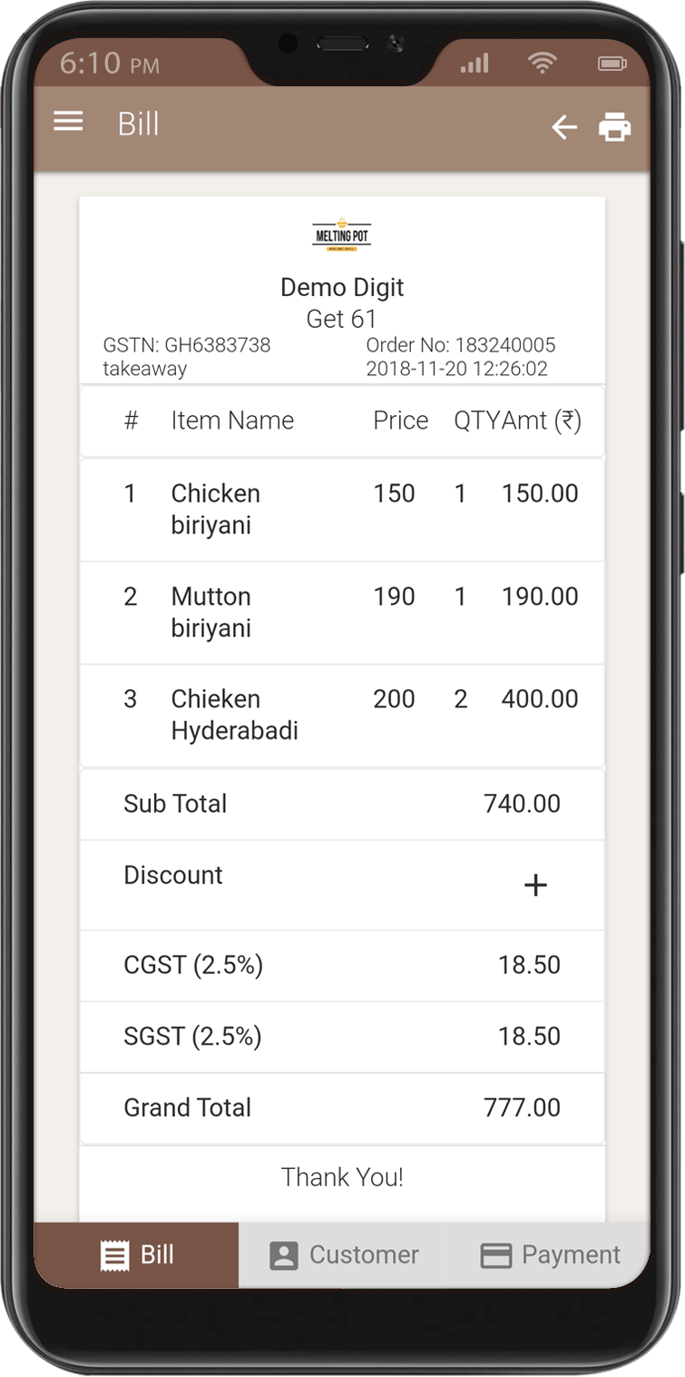 Bill details