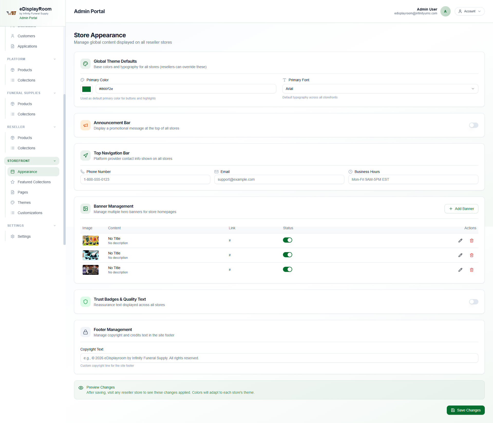 Admin Theme Configurations